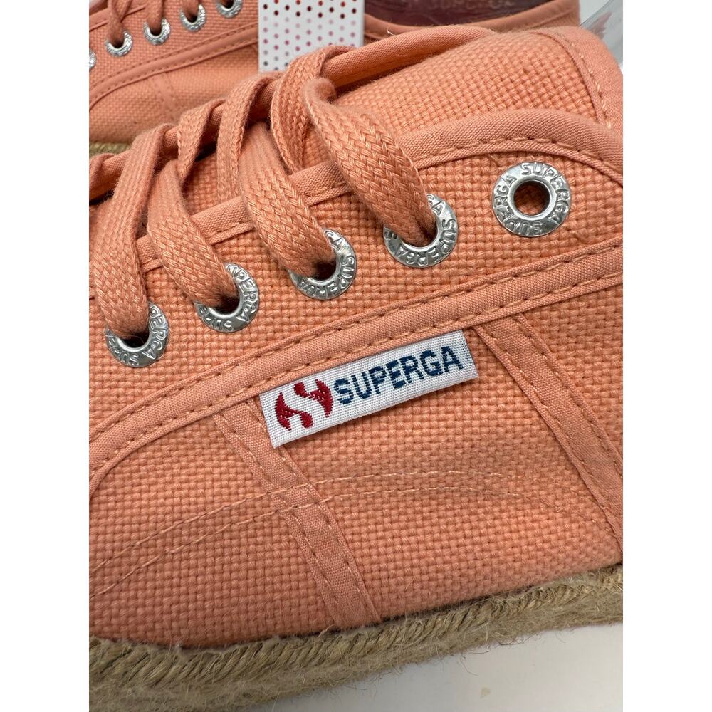 Superga Platform Espadrille Sneakers Women's 9.5 (41) Coral Casual Statement NWT - Picture 4 of 16